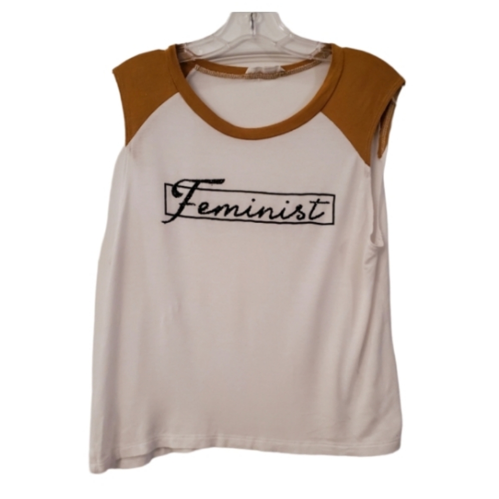 It Closet Embellished Feminist muscle T shirt